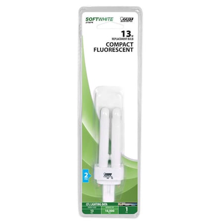 Feit Electric Feit Legacy Bulbs 13 W PL 1.4 in. D X 4.6 in. L CFL Bulb Soft White Track and Recessed 2700 K 1 pk BPPLD13